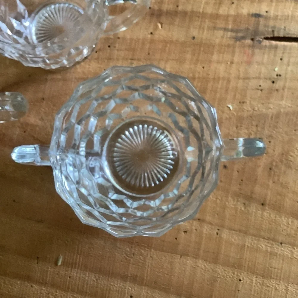 Vintage Fostoria Mini Cream Sugar Set